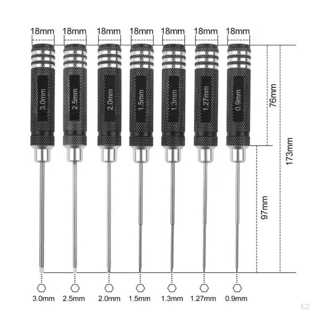 7Pcs RC Hex Driver Set Mini Screwdriver Tool Precision Hand Allen Wrench