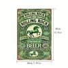 Винтажная металлическая вывеска пива Rolling Rock, Ретро-искусство для пивоварни на стену, Декор для мужской комнаты/бара, Акцент для любителей пива