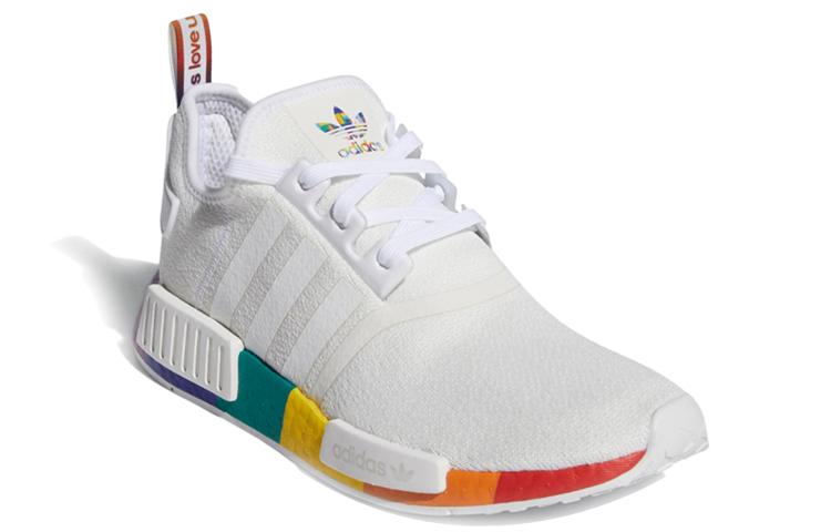 Adidas Originals NMD_R1 Low Top Casual Shoes Unisex White Rainbow FY9024