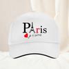 Paris Eiffel Tower I Love You Adjustable Baseball Cap Polyester Casual Outdoor Travel Unisex Adult Travel Hats