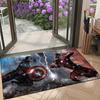 1pc Iron Man and Captain America Cartoon Carpet, 100% Polyester, Non-slip, Machine Washable, Waterproof, Outdoor Yard and Garden Decor