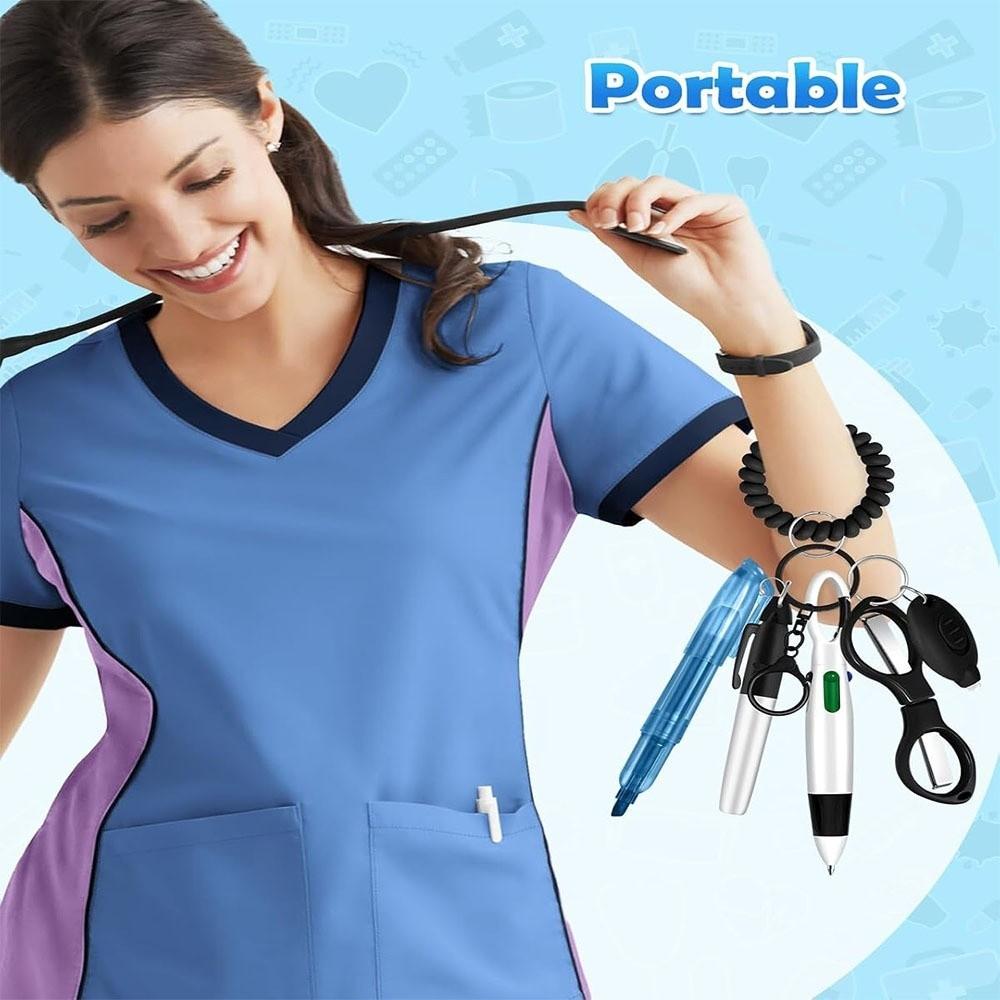 Portable Nurse Badge Set Lanyard Keychain Nurse Badge Clip Accessory New Nurse Pen Pack Gift
