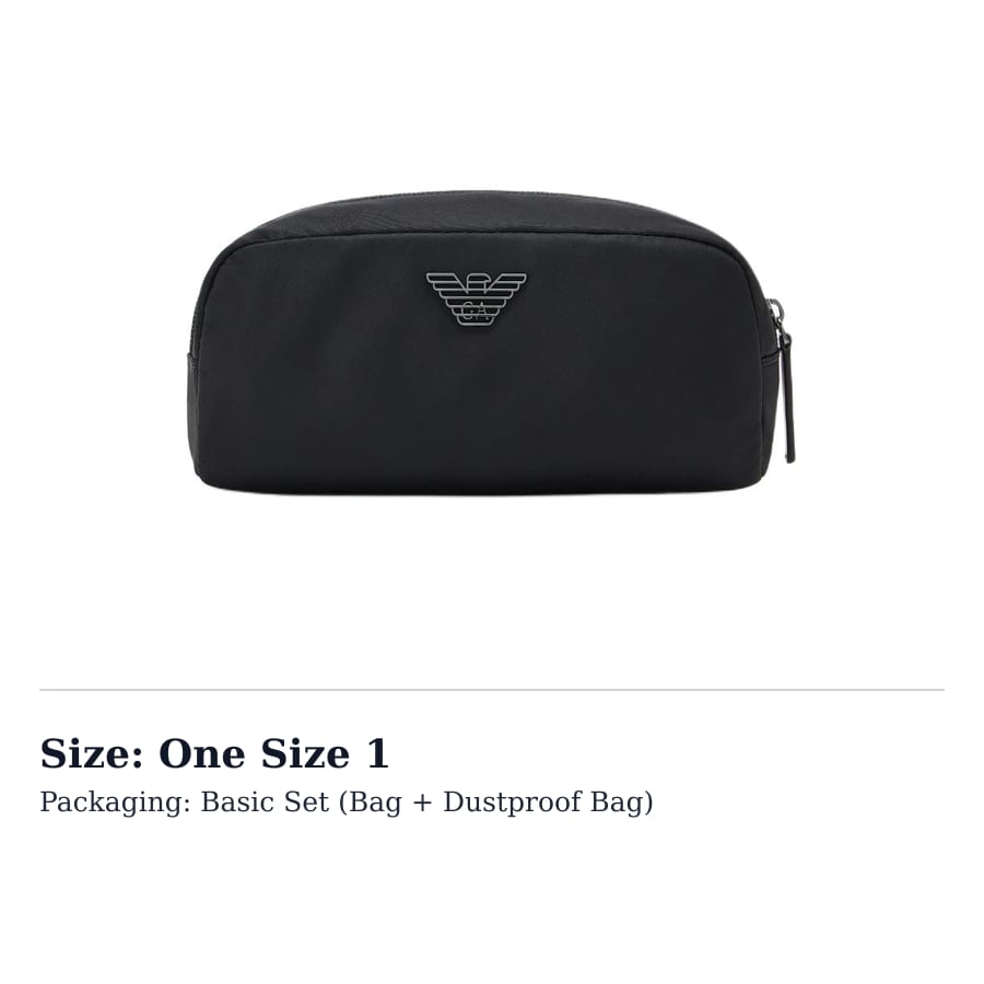 EMPORIO ARMANI Polyamide Makeup Bag Regular Unisex Black EM003560-AF13454-UC001