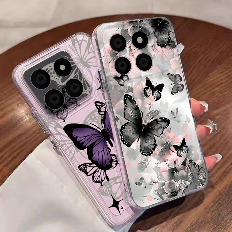 Multi-color Butterfly Pattern Case For Xiaomi Redmi Note 15 Pro 4G Funda Redmi Note 14 13 Pro 5G Clear TPU Silicone Soft Cover