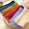 Женские легкие плиссированные шорты, летние свободные, с высокой талией, эластичные, удобные, широкие повседневные шорты