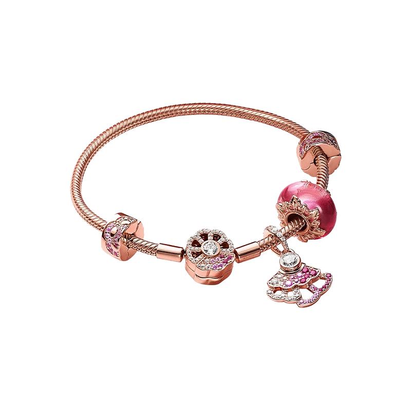 Pandora Limited Edition Pink Fan Bracelet Women's Style ZT0735