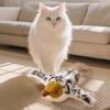 Щебечущая Птичка Игрушка для Кошек Перезаряжаемая Плюшевая Птичка Машущая Крыльями Интерактивная Электрическая Летающая Птичка Игрушка для Кошек Погоня Естественный Охотничий Инстинкт