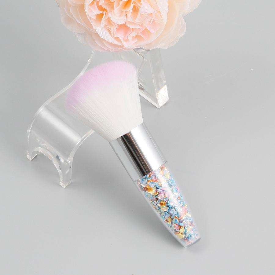 Кисть для макияжа с одной ромбовидной прозрачной ручкой, рассыпчатая кисть для пудры, коническая, пухлая, с кристаллами, зыбучий песок, ручка для дизайна ногтей, специальная кисть для пыли