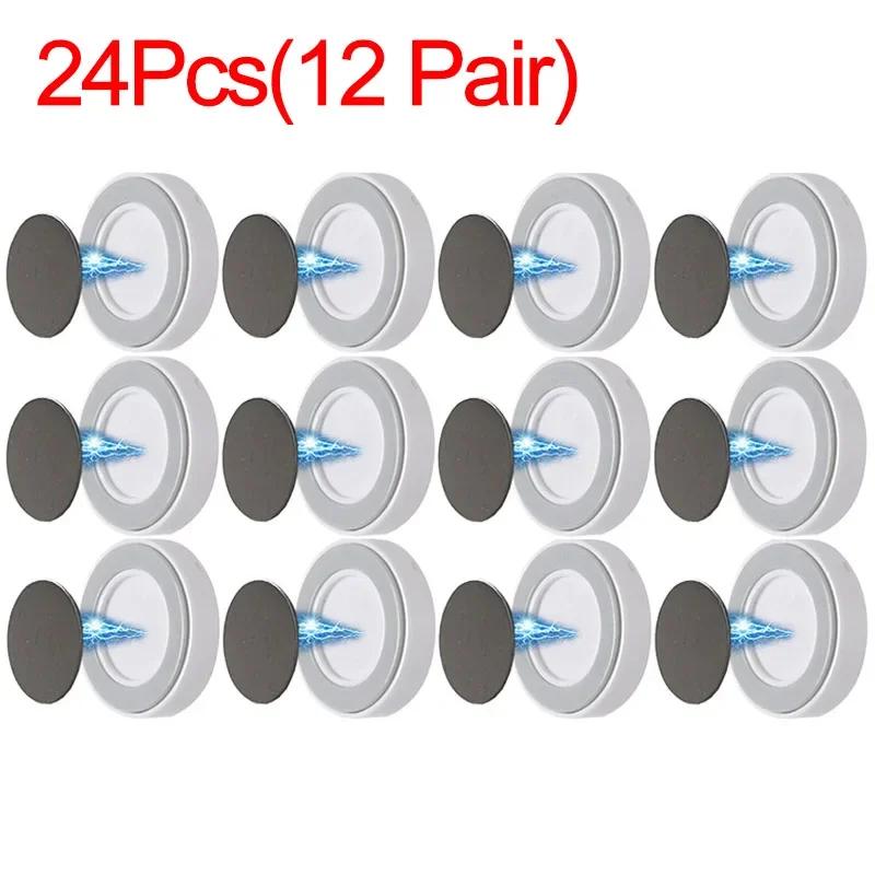24 шт., магнитные крючки с защитой от потери, настенный сильный магнитный держатель для пульта дистанционного управления, наклейка на холодильник, крючок для хранения, домашний органайзер