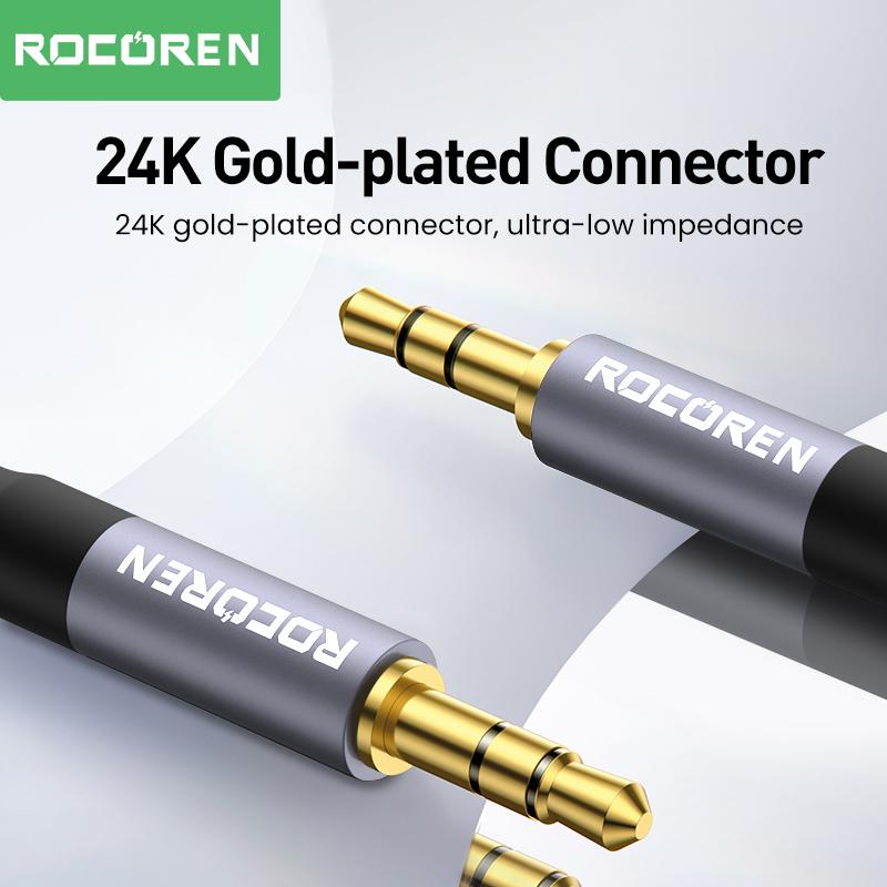 Rocoren Audio Cable 3.5 mm Jack Male to Male Aux Cable For Phone Headphone Car MP3 Speaker Computer 3.5mm Jack Aux Wire Cord 5M 5