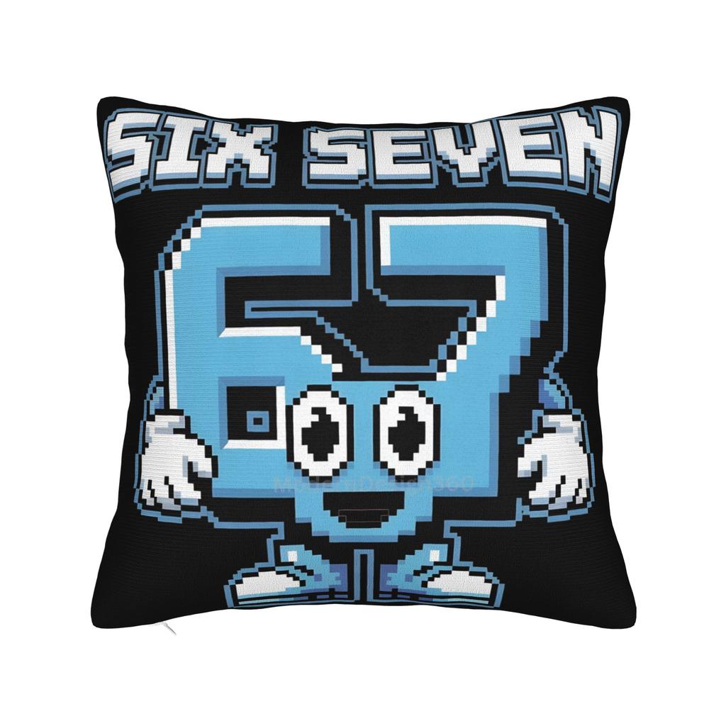 Trendy Home 67 Six Seven 6-7 Funny Meme Italian Brainrot Decoration Pillowcase Accessories Pillow Covers Zipper Multi Size