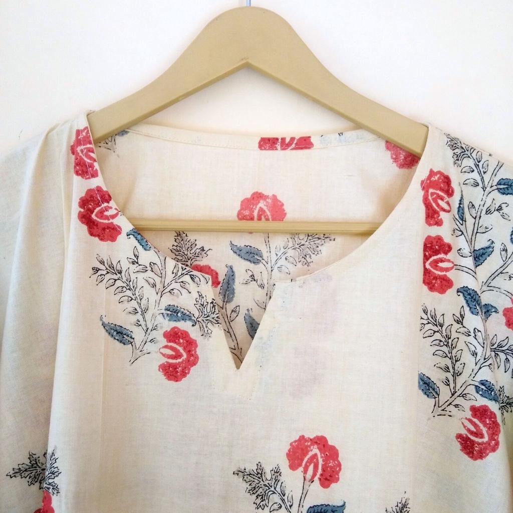 Индийское бежевое длинное хлопковое платье с цветочным принтом больших размеров, макси-женское платье-кафтан CKFTN-SCRN-FULL-BUYIT-048