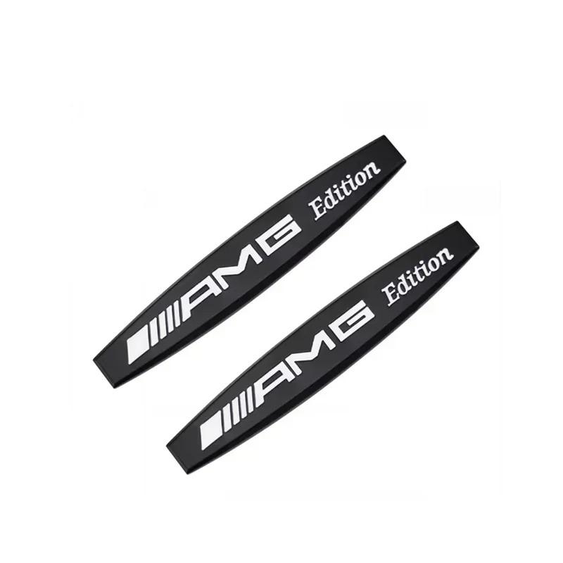 For Benz C62026 Hot 2pcs 3D AMG Edition Metal Logo Car Fender Badge Sticker For Benz Lorinser Avantgarde Emblem Auto Decal Decorative Accessories