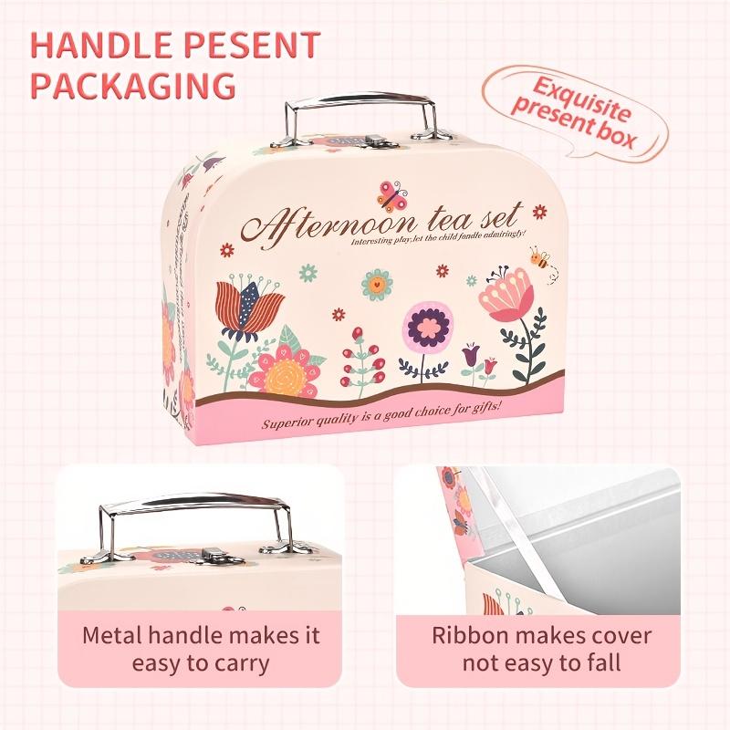 Набор для чаепития для маленьких девочек, цветочный чайный сервиз, игрушки для малышей, кухонные игрушки для ролевых игр, десертный торт, рождественские подарки