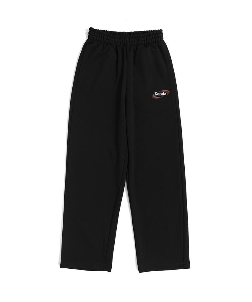 KENDA Double Slash Logo Straight Sweatpants (Black)