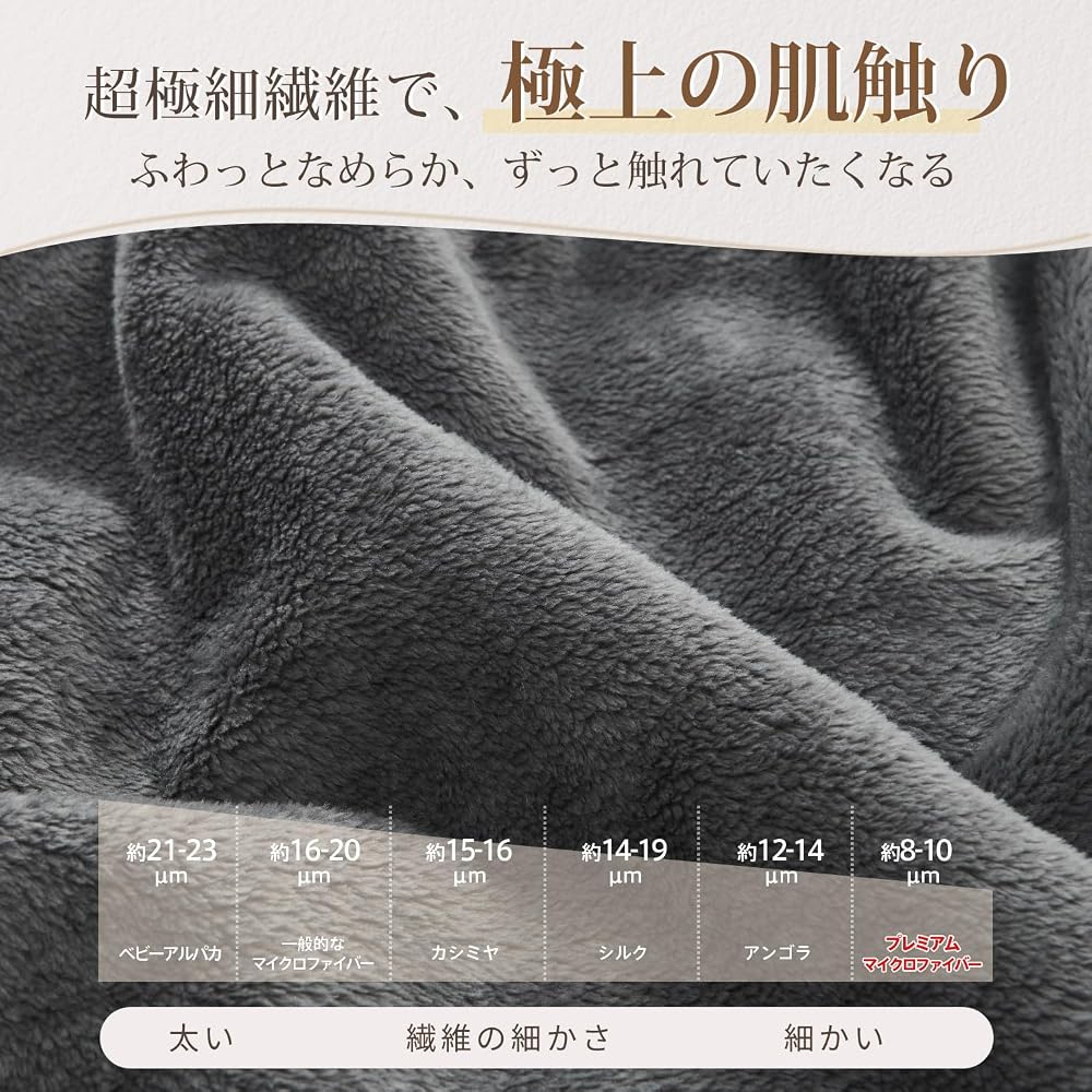 Kumori Queen/King Size Flannel Microfiber Blanket, 220 x 200 cm, Warm, Washable, Anti-Static, Dark
