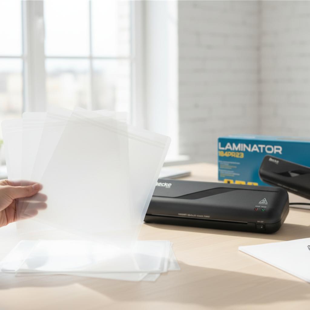 Laminating kit: A4 paper laminator, hot laminator, and 40 pouches