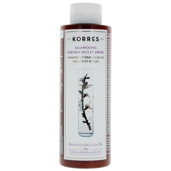 Korres shampooing réparateur amandes & graines de lin 250ml
