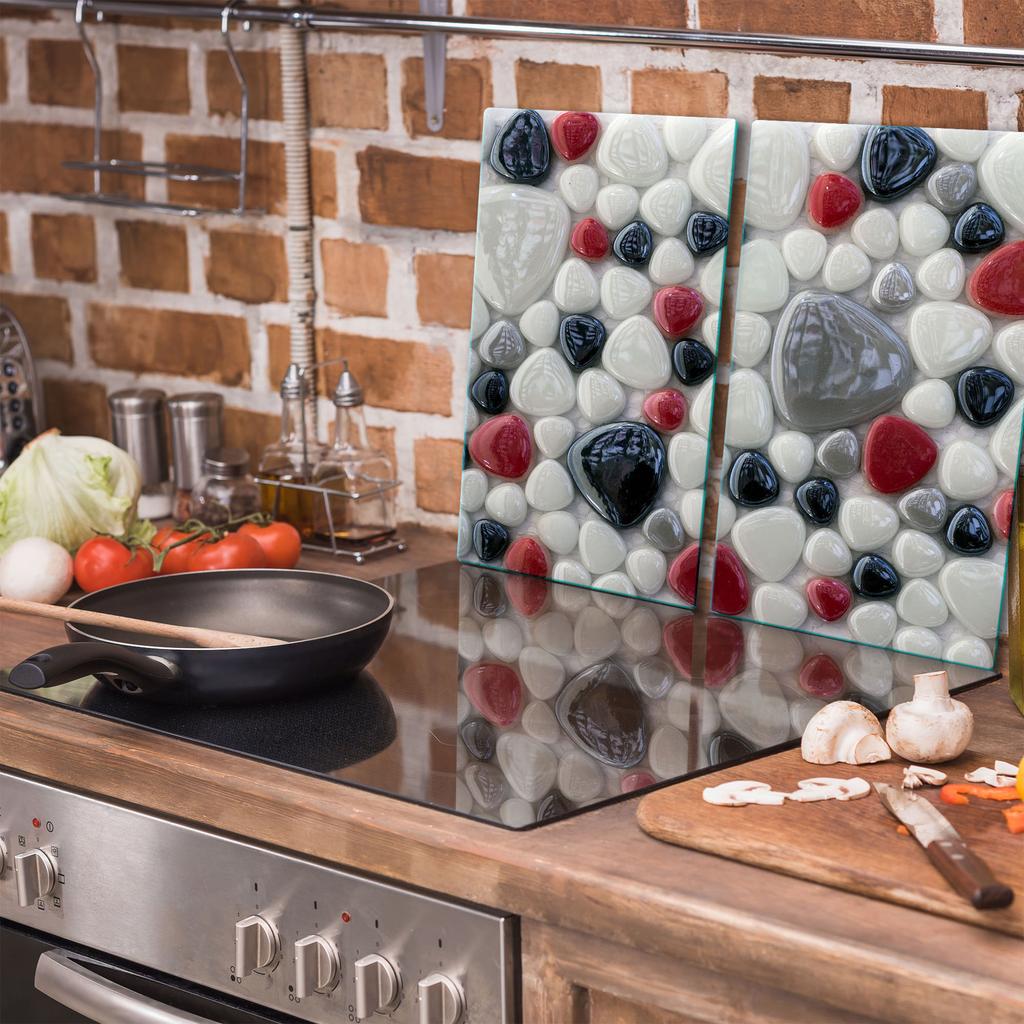 GLASS CUTTING BOARD 2x 30x52 STONES