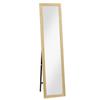 Floor Standing Or Wall Mounted Rectangular Mirror With Wooden Frame For Living Room Bedroom 37 X 155 Cm Light Brown