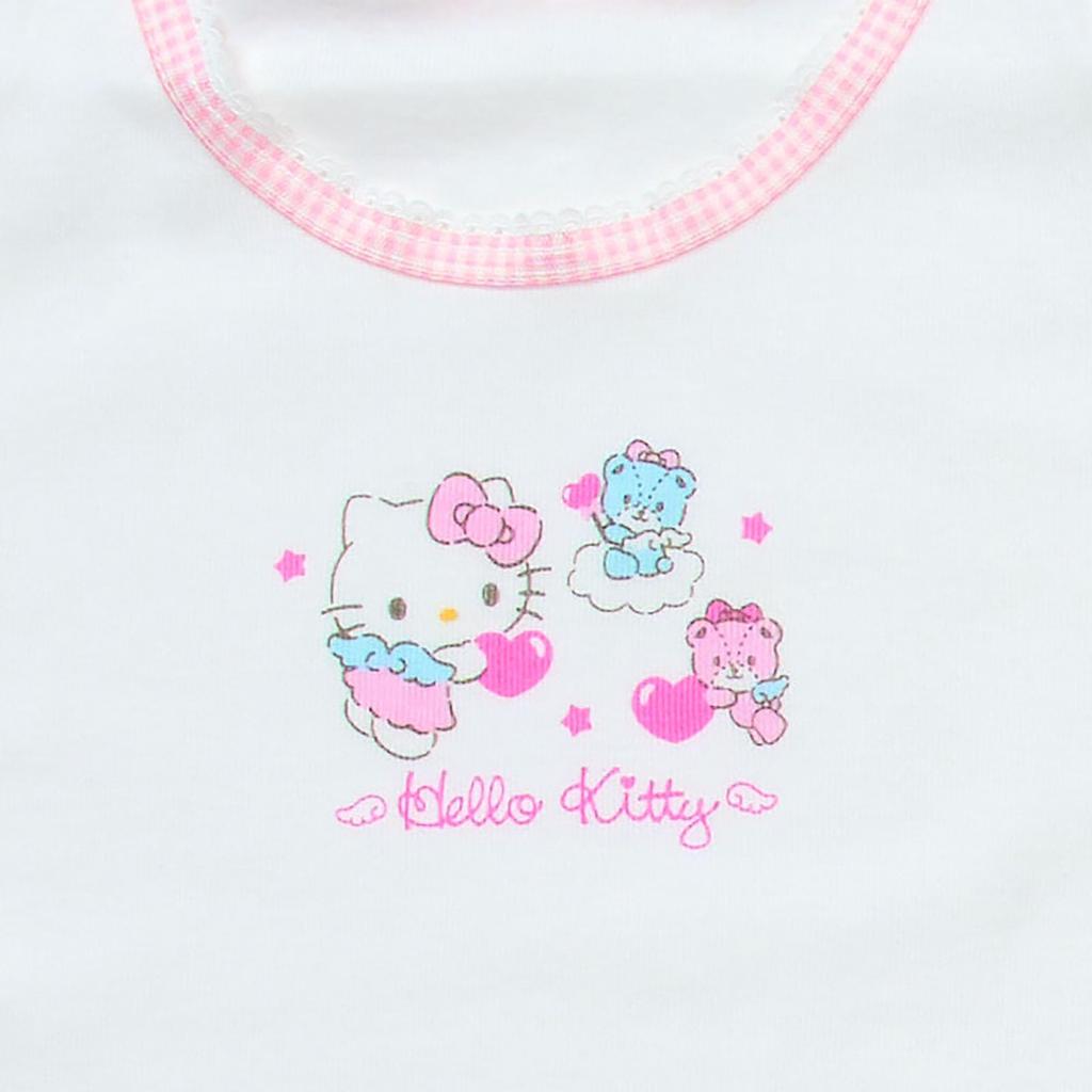 Набор Hello для возраста 25 месяцев и с этикеткой для имени на 147842 [Sanrio] Детское нижнее белье с коротким рукавом, 2, Китти, 90 см, 100% хлопок, вверх, внутри,