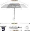 Custom Logo Sun Umbrella for the Rain Compact Parasol with Silver Folding 3 Fold 8 Ribs Auto Open and Close for UV Protection