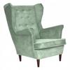 Diana Scandinavian Wing Chair Family Furniture Mint Pistachio Suede