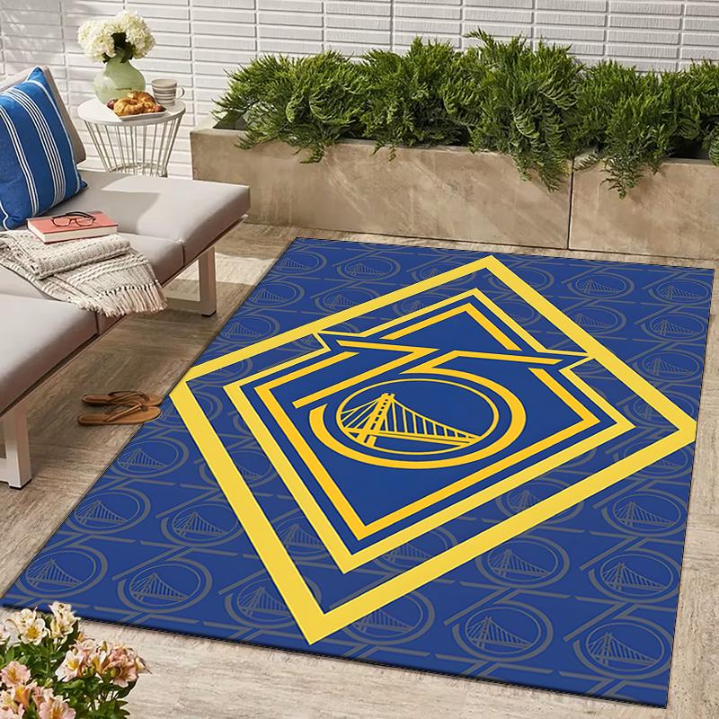 Golden State Warriors Design Area Rug - Non-Slip, Soft & Cozy Floor Mat for Living Room, Bedroom, Office - Indoor/Outdoor Decorative Carpet