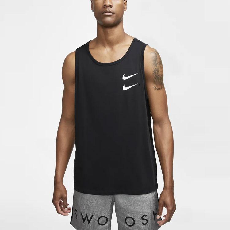 Nike Мужские майки Черные с круглым вырезом Умеренный прямой крой CQ5294-010