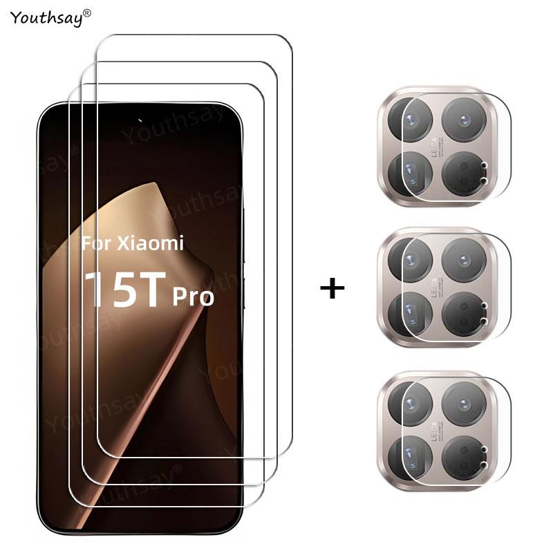 Полное клеевое стекло для Xiaomi 15T Закаленное стекло Xiaomi 15T Pro Защитное стекло для экрана телефона Защитная пленка для объектива камеры телефона Xiaomi 15T Стекло