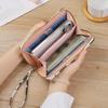 2024 Summer Korean-Style Contrast Cow Pattern Multi-Compartment Long Wallet