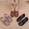 Spring and Autumn Shoes, Comfortable Soft-soled Medium and Old Leather Shoes, Non-slip Flat-soled Elderly Casual Women's Shoes