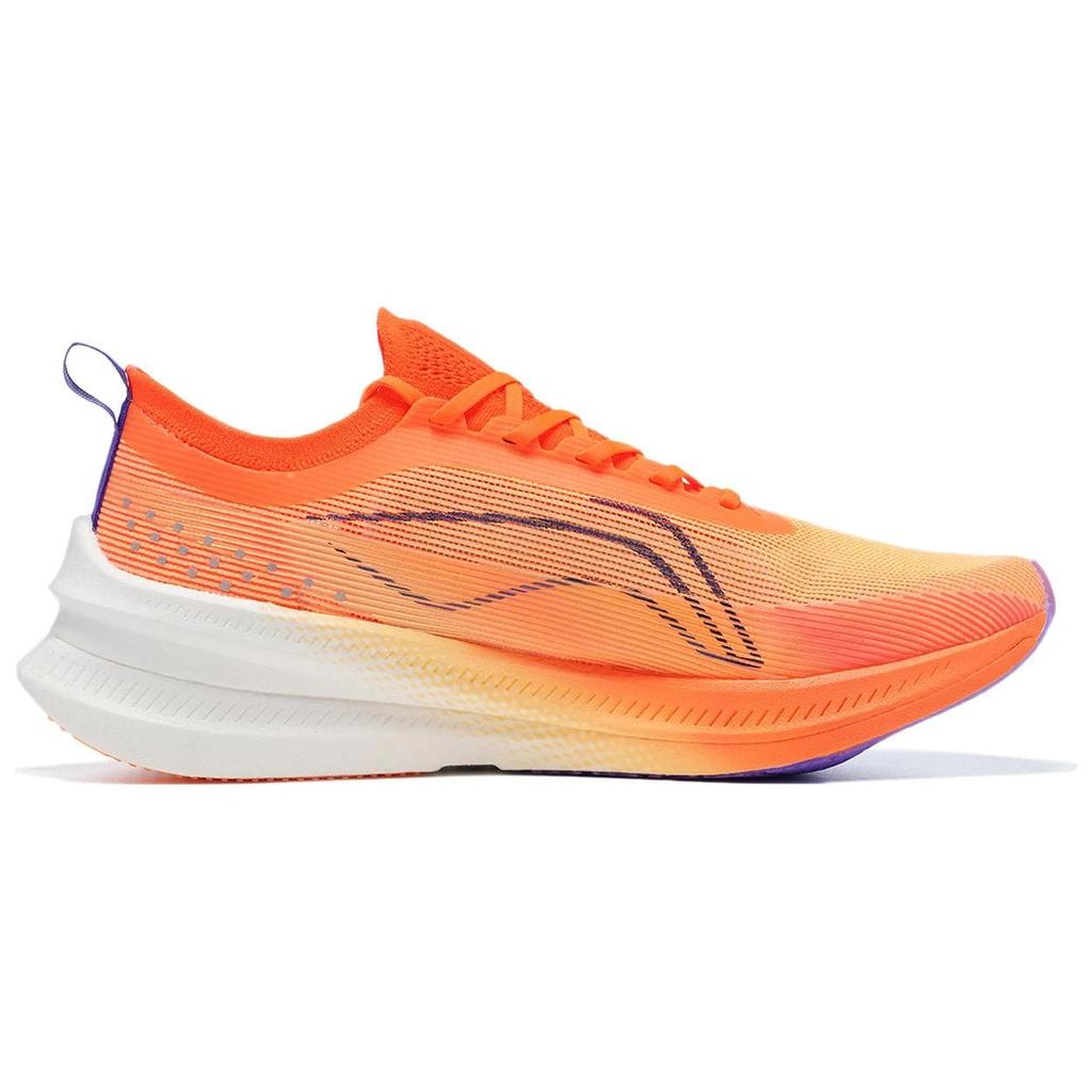 Li Ning Feidian 3 Elite Амортизация Дышащие Низкие Марафонские Беговые Кроссовки Унисекс Флуоресцентный Дыня Оранжевый ARMT035-7