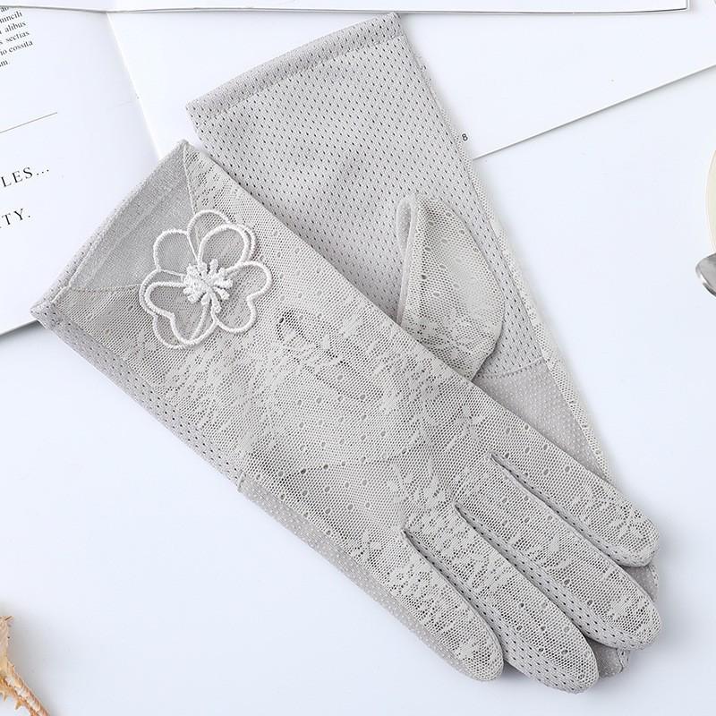 Весенне-летние перчатки для защиты от солнца, кружевные перчатки с кружевом и сенсорным экраном, женские перчатки для вождения, легкие дышащие уличные солнцезащитные перчатки для велоспорта