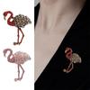 Flamingo Full Diamond Brooch Animal Accessories Corsage Sparkling Clothing Brooch Pin