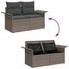 Garden Sofa Set with Cushions and Storage 5 pcs Gray Poly Rattan