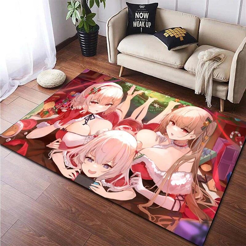 Горячий аниме сексуальная девушка, красивый ковер с принтом для гостиной, нескользящий коврик для спальни, современное украшение дома, напольный коврик для йоги