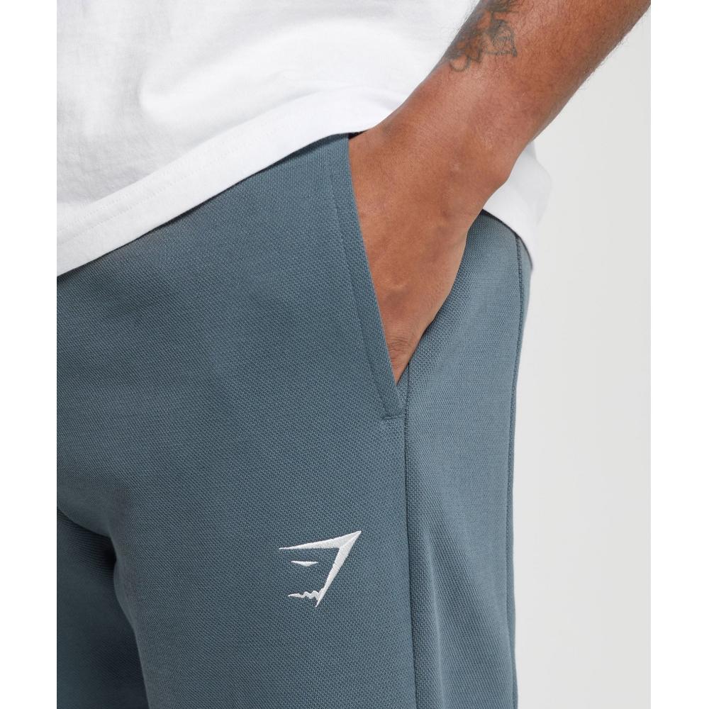 Gymshark Pique Joggers Titanium Blue Fresh Blue A6a6t Ucwg