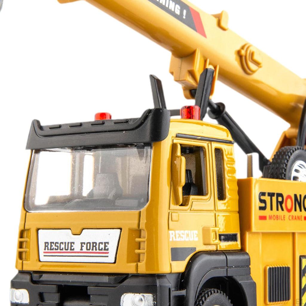 Crane Truck Friction Powered Machine Tow with Music and Lights Construction Equipment