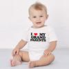 Newborn Baby Funny Cotton Romper I Love My Grandparents Letters Printed Infant Jumpsuit Bodysuit