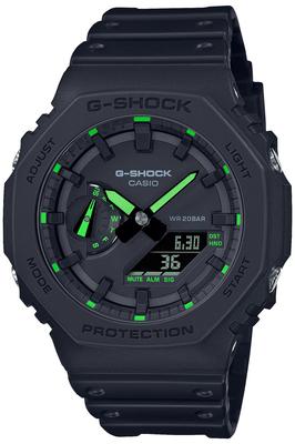 Мужские часы Casio серии Neon Accent Black G-Shock GA-2100-1A3JF,