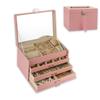 PRETOLE Jewelry Box Accessory Storage Case for PU Large 4 Jewelry Box with Removable Accessory Women, Leather, Stylish, Capacity, Layers, Lock,
