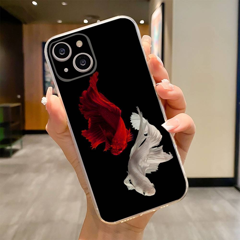 Чехол с рыбами Чехол для телефона Для iPhone 17 16e 16 15 14 13 12 11mini Pro Max X XR XSMAX 8 7 Air Plus Мягкая крышка