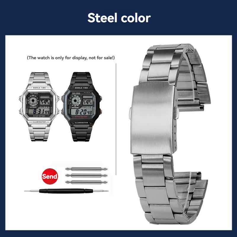 18мм Стальной ремешок для часов Casio Small Square 3299 AE-1200WH/1300WH W-218 AE1200 металлический ремешок 18мм Браслет наручный