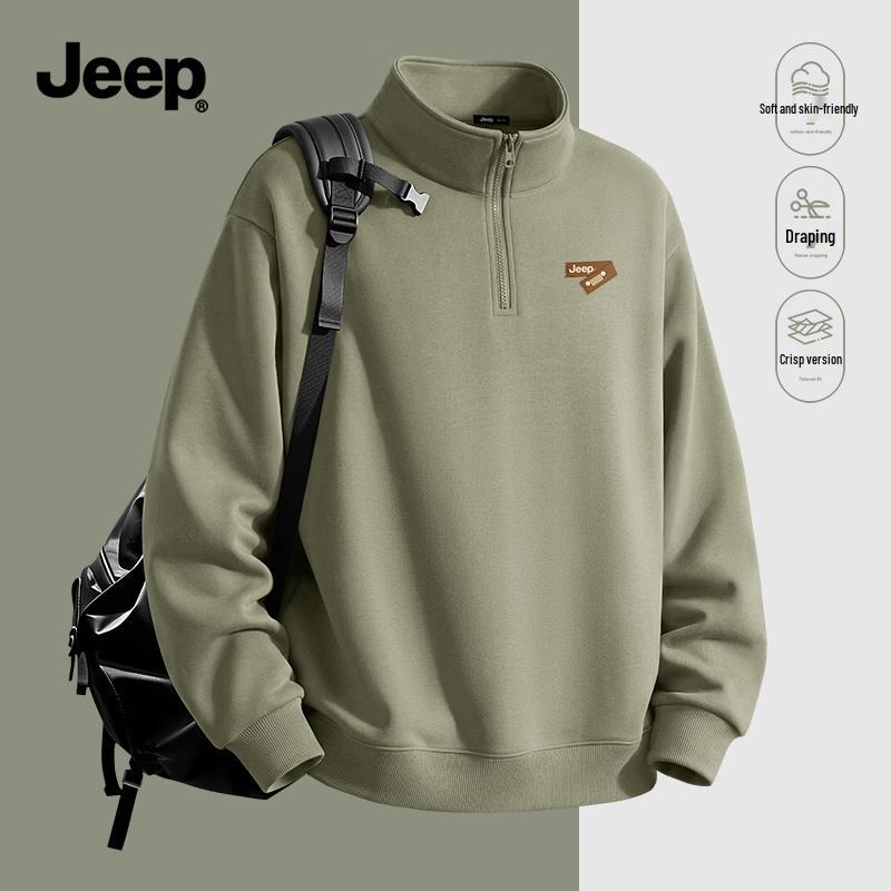 Jeep Мужской пуловер с воротником-стойкой