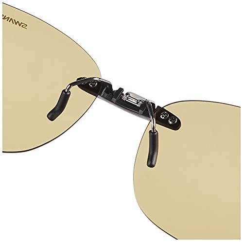 Swans SCP-12 LBR2 Polarized Light Brown Clip-on Sunglasses, Fixed Type, for Glasses