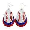 American Sports Baseball Leather Earrings