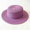Summer simple straw hat versatile straw visor hat men's and women's fashion sun protection flat top top top hat seaside beach hat