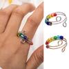 Rotatable Colorful Beads Anxiety Relief Open Adjustable Men Women Finger Ring Fashion Jewelry Accessories