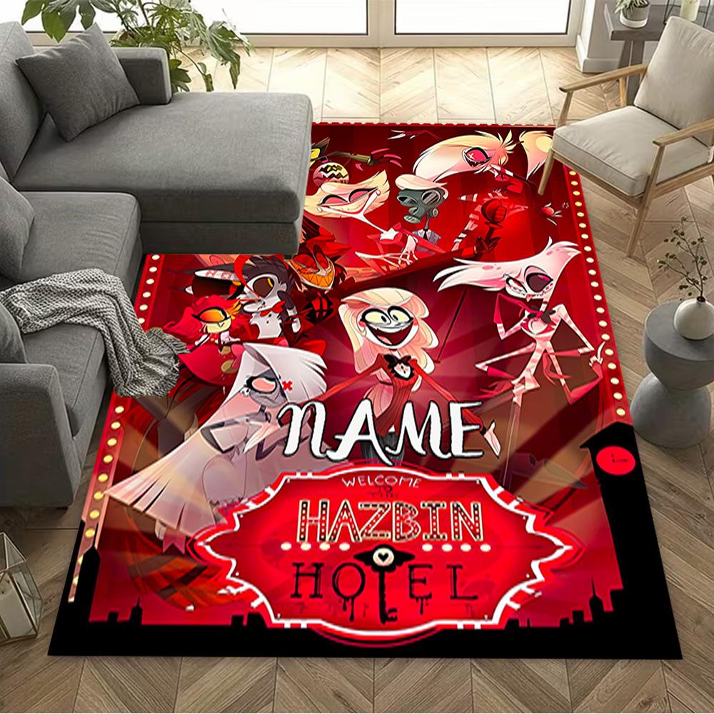 Hazbin Hotel: Nightfall Edition Customized Name Floor Rug Office Rug Suitable for Kitchen Outdoor Study room Dining Room Anti-slip Rug